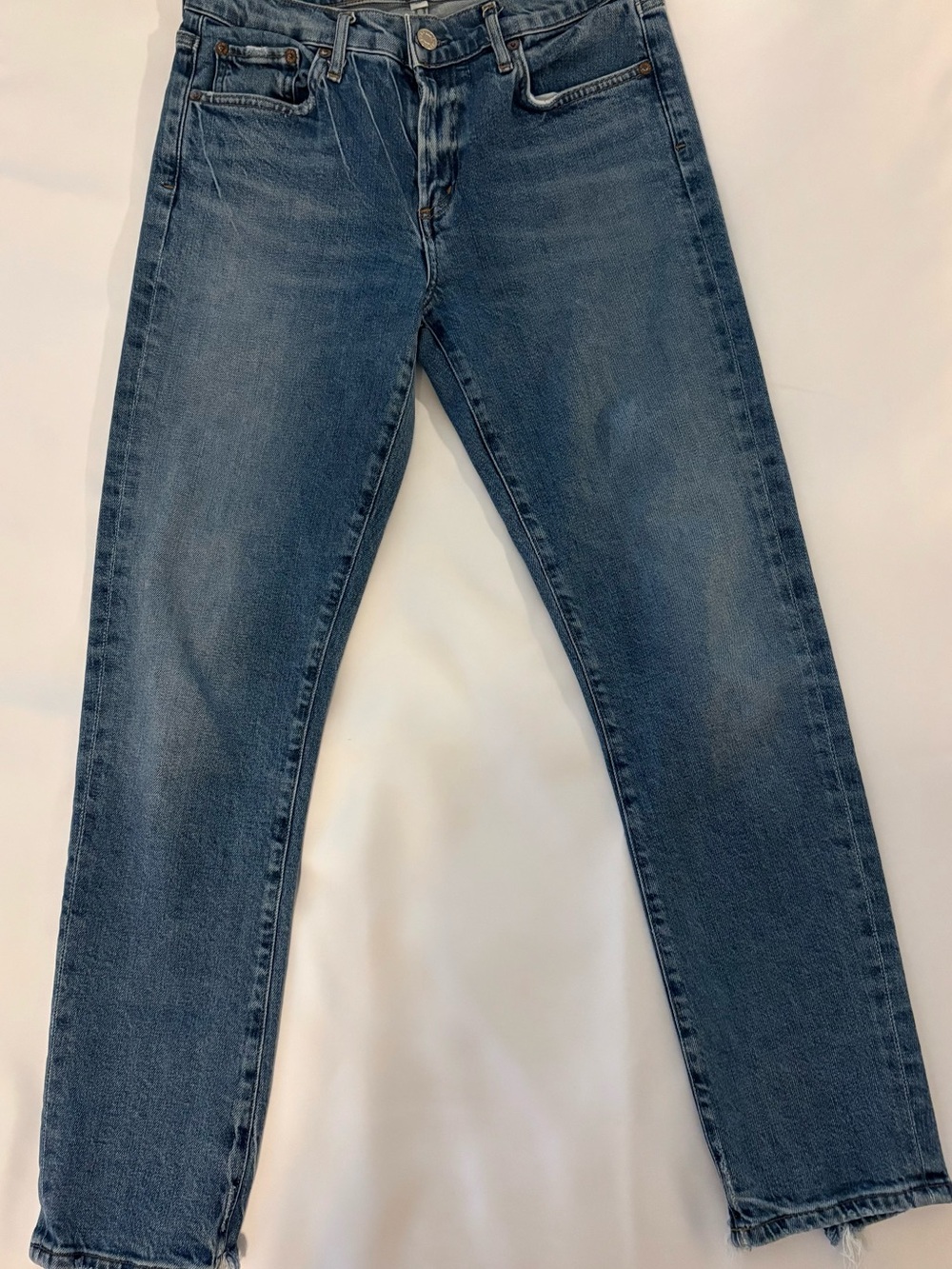 Agolde Women's Ankle Cropped Jeans — Medium Blue Wash
